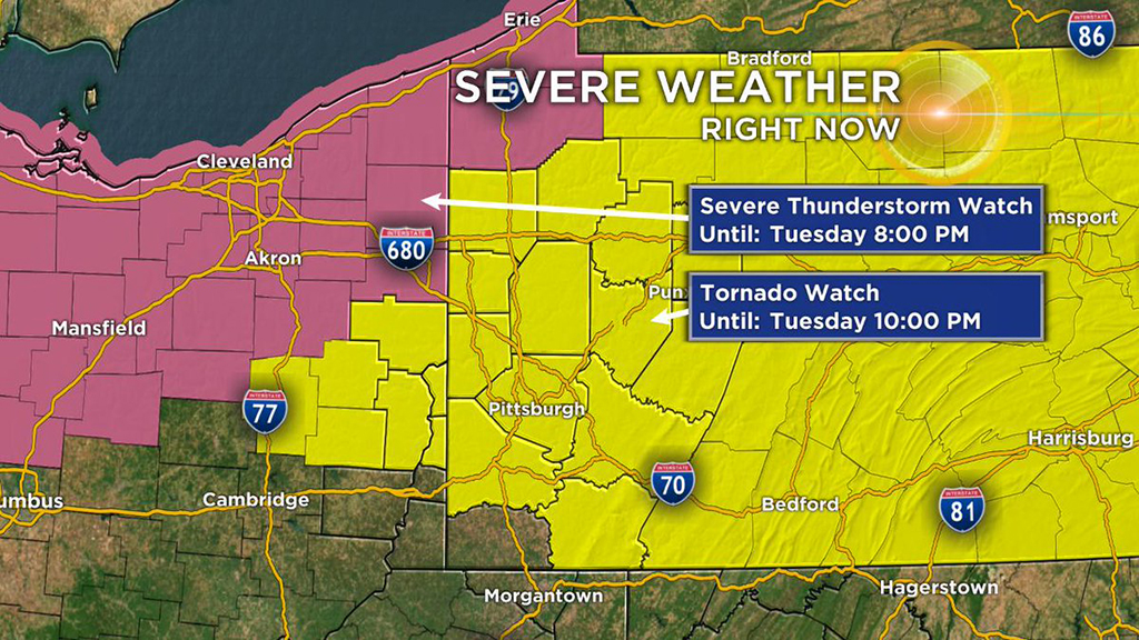 Pittsburgh Weather Tornado Watch Issued Storms Could Bring