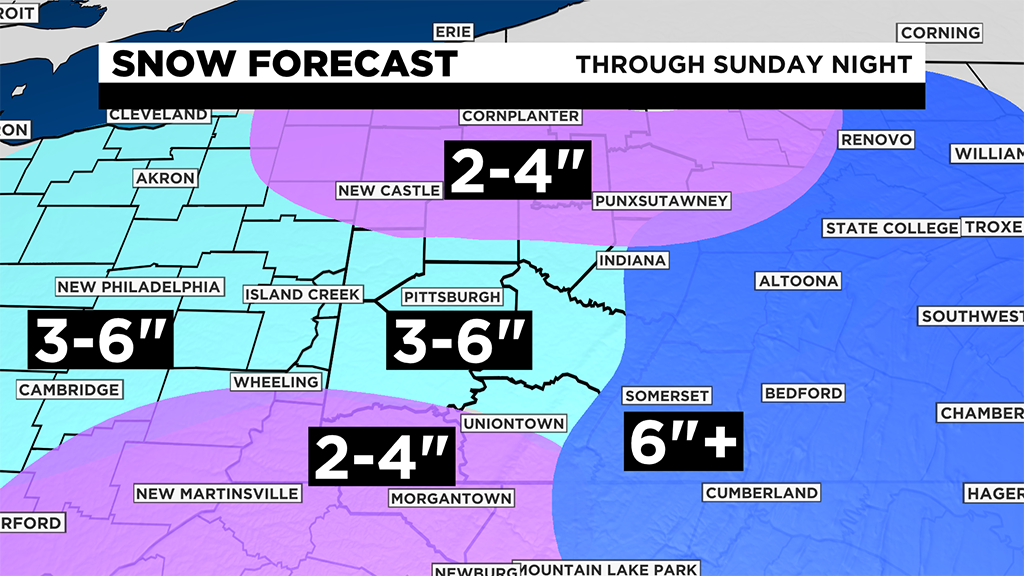 3-6 “prolonged snowfall expected for the Pittsburgh area – CBS Pittsburgh