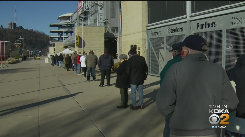 Heinz Field COVID-19 Vaccination Clinic Adding More Queries;  AHN, Dick’s Sporting Goods teamed up for the clinic – CBS Pittsburgh